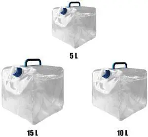 QLEE 2.64 Gallon Pvc Collapsible Water Container Bag With Screw Cap Square Shape Camping Water Storage Cube Jug Tank For Emergency Camping Outdoor Hiking Picnic Beach Jugs With Caps