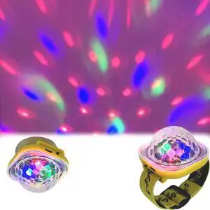 QLEE 2x Bracelet Led Disco Lights 5 Modes Strobe Atmosphere For Room Decor Car Birthday Dance Wedding Club Xmas Party Galaxy Lights Kids With Wristbands & Suction