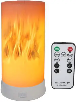 QLEE Led Flame Effect Lantern Light Usb Rechargeable Flameless Candle 4 Modes Remoted Flickering Flame Effect Mood Light Flameless For Christmas Party Bar Decor Birthday Gift (1 Pack)