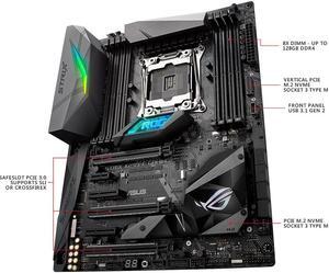 ASUS ROG STRIX X299-E GAMING LGA2066 DDR4 M.2 USB 3.1 802.11 AC WI-FI X299 ATX Motherboard for Intel Core i9 and i7 X-Series Processors