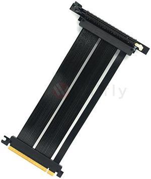 PCIE16L20-V4 200mm PCI-Express 4.0 x16 High Quality Flexible EMI Shielded Extender Riser Cable - Left Angled, Wide Range Vertical Mounting Gaming/GPU Support up to 4.0/16GB. OEM/ODM Welcome!