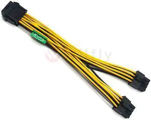 YEPS1828 - EPS-12V 8pin female (to power) to 2 x male (to M/B) Y Splitter, offer the best solution when your power supply need more EPS-12V 8pin connector to support CPU power. OEM/ODM welcome!