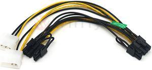 MP2428 - 2x molex male (to power) to 2x PCIE 8(6+2) pin male (to VGA Card) convert cable, offer the best solution when power supply need more PCIE connector to support VGA Card. OEM/ODM welcome!