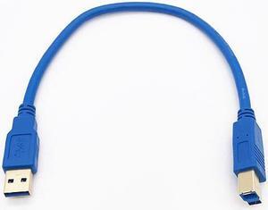 USB3AB1BL-G - 1 Feet USB 3.0 A Male to B Male Cable - Blue with Gold Plated Connectors.