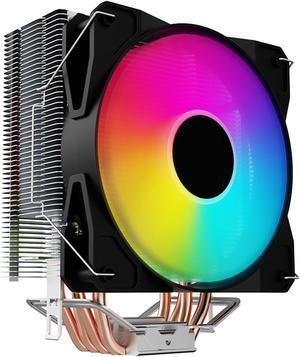 CPU Cooler RGB Fans Heatsinks Air Cooler,120mm PWM CPU Processor Cooling Fan & 4 Copper CPU Heatsink Pipes Support Intel i3/i5/i7/i9,LGA775/115X/1366/1200,AMD AM4/FM2/FM1/AM3 CPU Radiator PWM Temperat