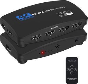 HDMI Switch 5 in 1 Out 4k 60HZ,HDMI Splitter HDMI Switcher 5 in 1 out with remote Supports Ultra HD Dolby Vision, HDMI 2.0 HDCP 2.2, HDR10 for PS5,PS4,Fire TV/Apple TV/SKY BOX, Projector