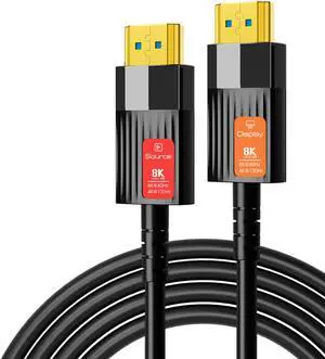8K Fiber Optic HDMI 2.1 Cable,Supports Ultra High Speed 48Gbps 8K@60Hz 4K@120Hz HDCP 2.2/2.3,CEC,ARC/eARC,DTS:X,Dolby Atmos,EDID,Dynamic HDR,Compatible with PS5/PS4,Xbox,HDTV 8K,Roku,9.84 ft. / 3.0 m