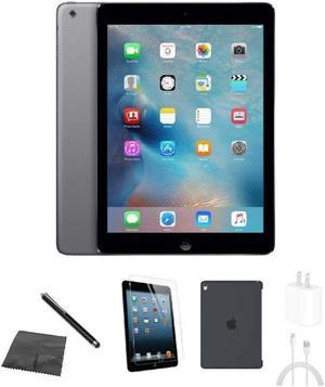 Apple iPad Air A1474 (WiFi) 32GB Space Gray Bundle w/ Case, Tempered Glass, Stylus, Charger