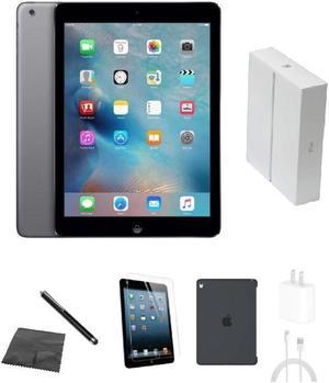 Apple iPad Air A1474 (WiFi) 32GB Space Gray Bundle w/ Case, Box, Tempered Glass, Stylus, Charger