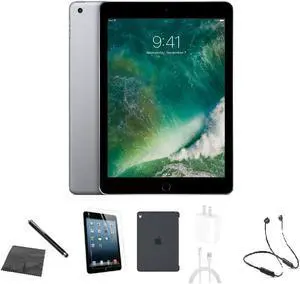 Apple iPad 5th Gen A1822 (WiFi) 32GB Space Gray Bundle w/ Case, Bluetooth Headset, Tempered Glass, Stylus, Charger Apple iPad 5th Gen A1822 (WiFi) 32GB Space Gray Bundle w/ Case, Bluetooth Headset, Tempered Glass, Stylus, Charger