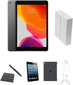 Apple iPad 7th Gen A2197 (WiFi) 32GB Space Gray Bundle w/ Case, Box, Tempered Glass, Stylus, Charger