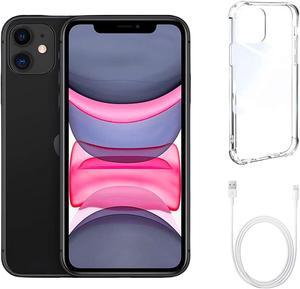 Refurbished Apple iPhone 11 A2111 Fully Unlocked 64GB Black Grade A w Clear Phone Case