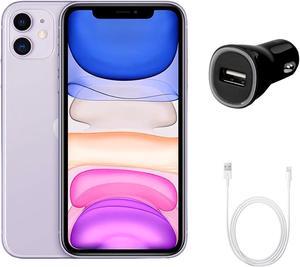 Refurbished Apple iPhone 11 A2111 Fully Unlocked 64GB Purple Grade A w Fast Car Charger