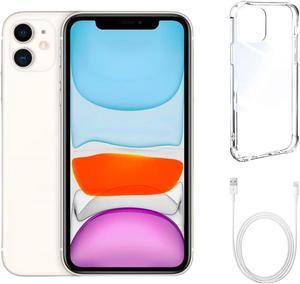 Refurbished Apple iPhone 11 A2111 Fully Unlocked 64GB White Grade A w Clear Phone Case