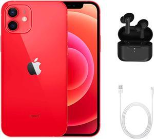Refurbished Apple iPhone 12 A2172 Fully Unlocked 64GB Red Grade A w Wireless Earbuds