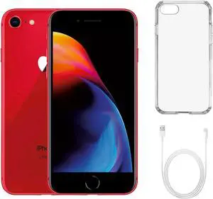Apple iPhone 8 A1863 (Fully Unlocked) 64GB Red (Grade A) w/ Clear Phone Case Apple iPhone 8 A1863 (Fully Unlocked) 64GB Red (Grade A) w/ Clear Phone Case
