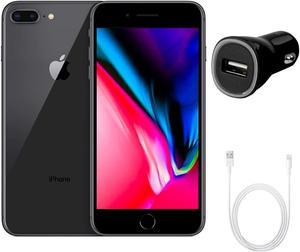 Refurbished Apple iPhone 8 Plus A1864 Fully Unlocked 256GB Space Gray Grade A w Fast Car Charger