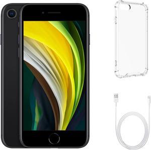 Apple iPhone SE (2nd Gen) A2275 (Fully Unlocked) 64GB Black (Grade A) w/ Clear Phone Case