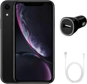 Refurbished Apple iPhone XR A1984 Fully Unlocked 64GB Black Grade A w Fast Car Charger