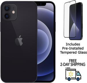 Apple iPhone 12 A2172 (AT&T Only) 128GB Black (Grade B) w/ Pre-Installed Tempered Glass