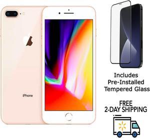 Refurbished Apple iPhone 8 Plus A1864 Fully Unlocked 64GB Gold Grade B w PreInstalled Tempered Glass