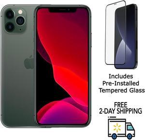 Apple iPhone 11 Pro Max A2161 (Fully Unlocked) 64GB Midnight Green (Grade C) w/ Pre-Installed Tempered Glass