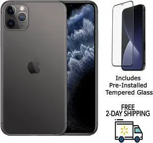 Apple iPhone 11 Pro A2160 (Fully Unlocked) 64GB Space Gray (Grade A+) w/ Pre-Installed Tempered Glass Apple iPhone 11 Pro A2160 (Fully Unlocked) 64GB Space Gray (Grade A+) w/ Pre-Installed Tempered Glass