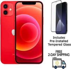 Apple iPhone 12 Mini A2176 (Fully Unlocked) 64GB Red (Grade A) w/ Pre-Installed Tempered Glass