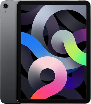 Refurbished Apple iPad Air 4 A2324 (WiFi + Cellular Unlocked) 64GB Space Gray (Grade A) w/ Pre-Installed Tempered Glass