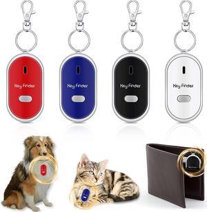 4 Pcs KeyTag Key Finder LED Light Remote Sound Control Lost Key Finder with 4 Pieces Keychains Key Locator Device Phone Keychain for Child Elderly Pet Luggage