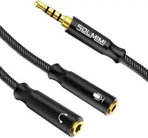 Headphone Mic Splitter, 3.5mm TRRS Splitter with Separate Headphone and Mic Jack, 3.5mm Combo Audio Adapter 2 Female to 1 Male Compatible to Xbox One Smartphone PC Tablet Ps4 Gaming-10 inch Headphone Mic Splitter, 3.5mm TRRS Splitter with Separate Headphone and Mic Jack, 3.5mm Combo Audio Adapter 2 Female to 1 Male Compatible to Xbox One Smartphone PC Tablet Ps4 Gaming-10 inch