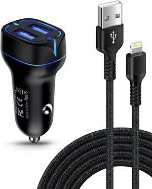 Car Phone Charger Lightning Cable Fast Charging Cargador for iPhone 14 13 Car Phone Charger Lightning Cable Fast Charging Cargador for iPhone 14 13