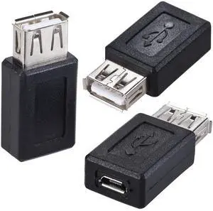 Vszerda 3-Pack USB 2.0 A Female to Micro USB Female Adapter Converter Connector Support Data Sync & Charging