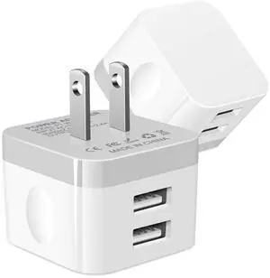 Dual USB Wall Charger, 2Pack 2.4A Double USB Wall Plug iPhone Fast Charger Block Box Brick Adapter for iPhone 17 16 15 14 13 12 Pro Max XS X 8 Plus, Samsung Galaxy S26 S25 S24 A17 A56 A16 A15 Note20 Dual USB Wall Charger, 2Pack 2.4A Double USB Wall Plug iPhone Fast Charger Block Box Brick Adapter for iPhone 17 16 15 14 13 12 Pro Max XS X 8 Plus, Samsung Galaxy S26 S25 S24 A17 A56 A16 A15 Note20