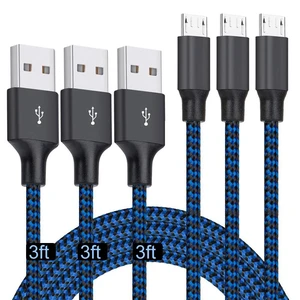 Micro USB Cable 3ft, Micro USB Charging Sync Cables Android Charger Cord | 3Pack 3FT Nylon Braided High Speed Cable Compatible Samsung Galaxy S7 Edge/S6/S5/S4,Note 5/4/3,LG,Tablet and More(Blue) Micro USB Cable 3ft, Micro USB Charging Sync Cables Android Charger Cord | 3Pack 3FT Nylon Braided High Speed Cable Compatible Samsung Galaxy S7 Edge/S6/S5/S4,Note 5/4/3,LG,Tablet and More(Blue)