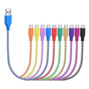 10-Pack Short Micro USB Cable 1ft USB-A to Micro USB Fast Charge Cord 10-Pack Short Micro USB Cable 1ft USB-A to Micro USB Fast Charge Cord