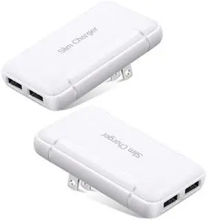 Flat USB Wall Charger - Slim USB Plug for Wall Outlet, Compatible with iPhone 16 15 14 Pro Max/13/12/11/Xr/Xs/X, Galaxy A03s/A13/A12/S22/S21/S20/10/9/8, Webcam - 2-Pack, White Flat USB Wall Charger - Slim USB Plug for Wall Outlet, Compatible with iPhone 16 15 14 Pro Max/13/12/11/Xr/Xs/X, Galaxy A03s/A13/A12/S22/S21/S20/10/9/8, Webcam - 2-Pack, White