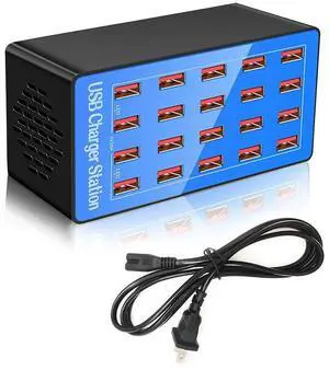 KEHIPI USB Charging Station, 20-Port 100W/20A Multi-USB Charger Station for Smartphones, Tablets, and Other Devices