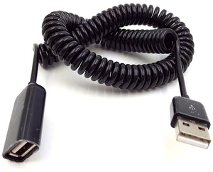 Coiled Spring USB Cable, /3M Spiral Coiled USB 2.0 Male to Female Data Sync & Charge Cable (Black) Coiled Spring USB Cable, /3M Spiral Coiled USB 2.0 Male to Female Data Sync & Charge Cable (Black)