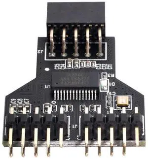 Vszerda Motherboard 9pin USB 2.0 Header 1 to 2 Female Extension HUB Connector Adapter Port Multilier