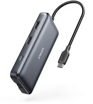 Laptop Docking Station Dual Monitor, 8-in-1 USB C Hub, 4K Dual Monitor with 2 HDMI, 1 Gbps Ethernet Hub, 85W Power Delivery, SD Card Reader for MacBook Pro, XPS and More (Charger not Included)