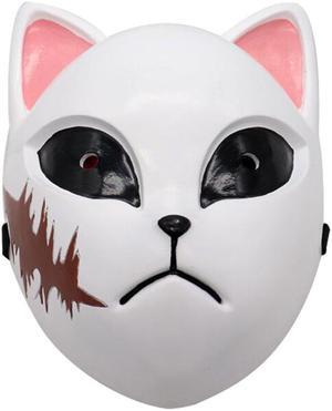 Halloween fancy dress ball show comics Demon Slayer Blade Rabbit Knife Scar Resin Half Face Mask Mask Funny Party Mask Headdress