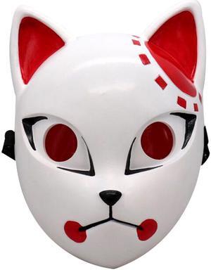 Halloween fancy dress ball show comics Demon Slayer Blade Rabbit Knife Scar Resin Half Face Mask Mask Funny Party Mask Headdress