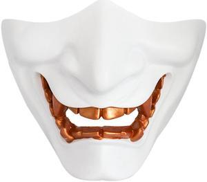 Halloween prajna mask half face Japanese adult grimace demon Japanese resin horror tactical mask