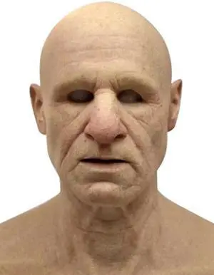 Halloween old man head mask wig human face headgear mask Halloween party scary mask