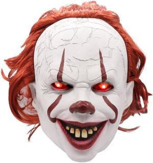 Halloween horror props clown mask movie peripheral scary clown mask back to soul eyes flashing red
