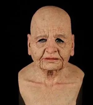 Halloween old man head mask wig human face headgear mask Halloween party scary mask