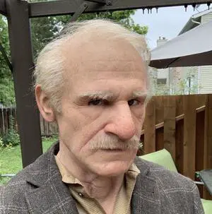 Halloween old man head mask wig human face headgear mask Halloween party scary mask