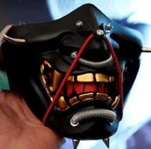 Tsushima Soul Halloween Ball Laughing Prajna Devil Horror Female Adult Male Grimace Half Face Tactical Mask