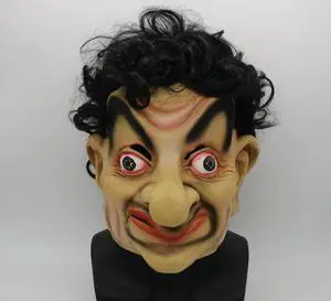 Funny star Bean Mask cos Celebrity Imitation Show Halloween Horror Funny Headgear Realistic Movie Props